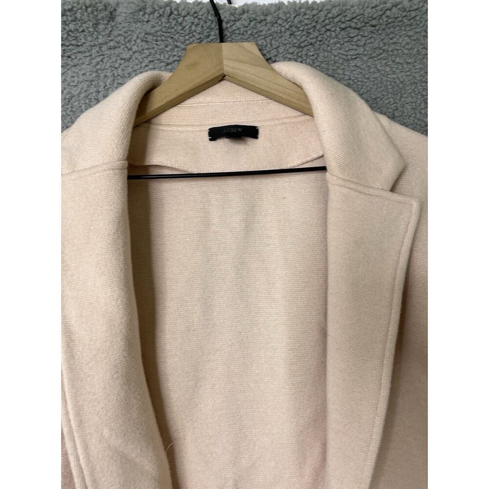 J. Crew Sophie Sweater Blazer XS Wool Open Pockets Blush Pink Cardigan Minimal - Picture 3 of 15